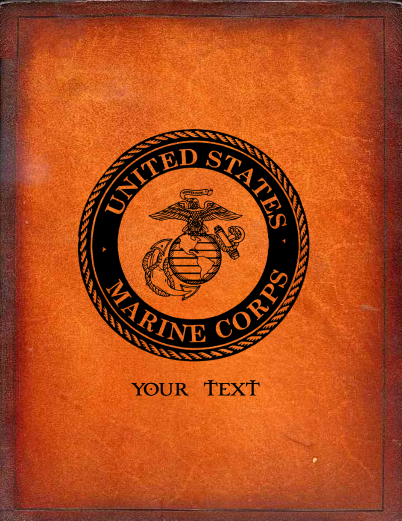 Custom Leather - Personal Military Bible - United States Marine Corps