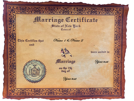 Custom Leather Marriage Certificate