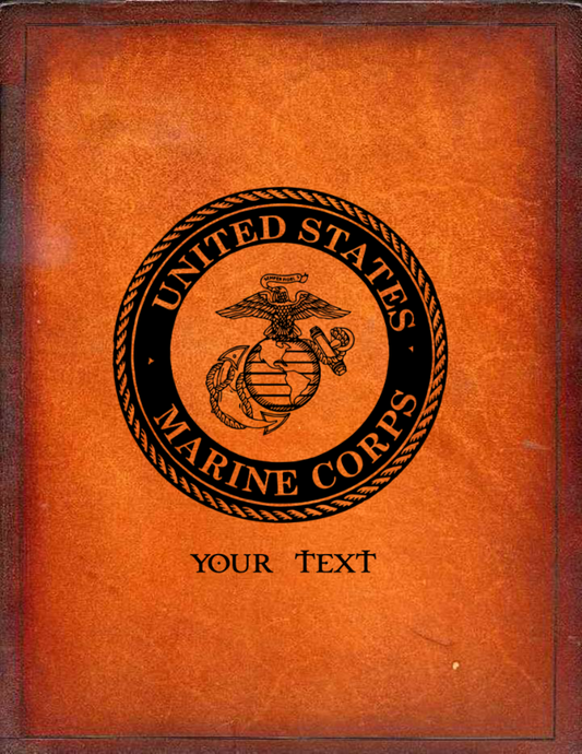 Custom Leather - Personal Military Bible - United States Marine Corps