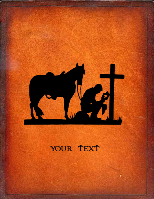 Custom Leather Personal Bible - Praying Cowboy